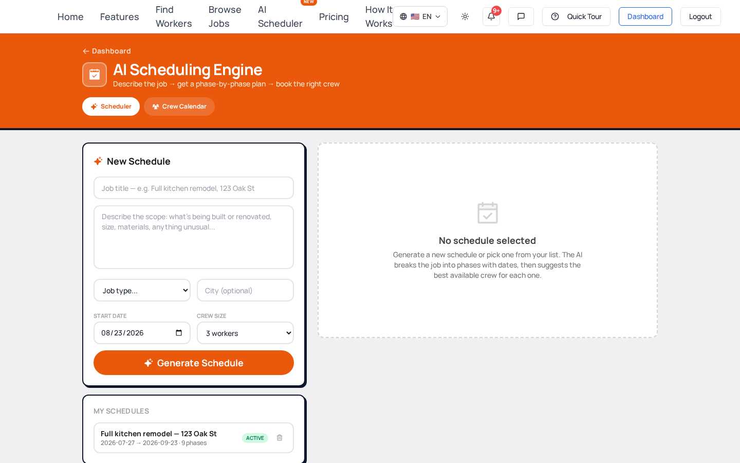 AI Crew Scheduling That Plans Jobs For You — real product screenshot